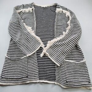 Knox Rose women's XXL open front Cardigan fringe Chunky knit Boho